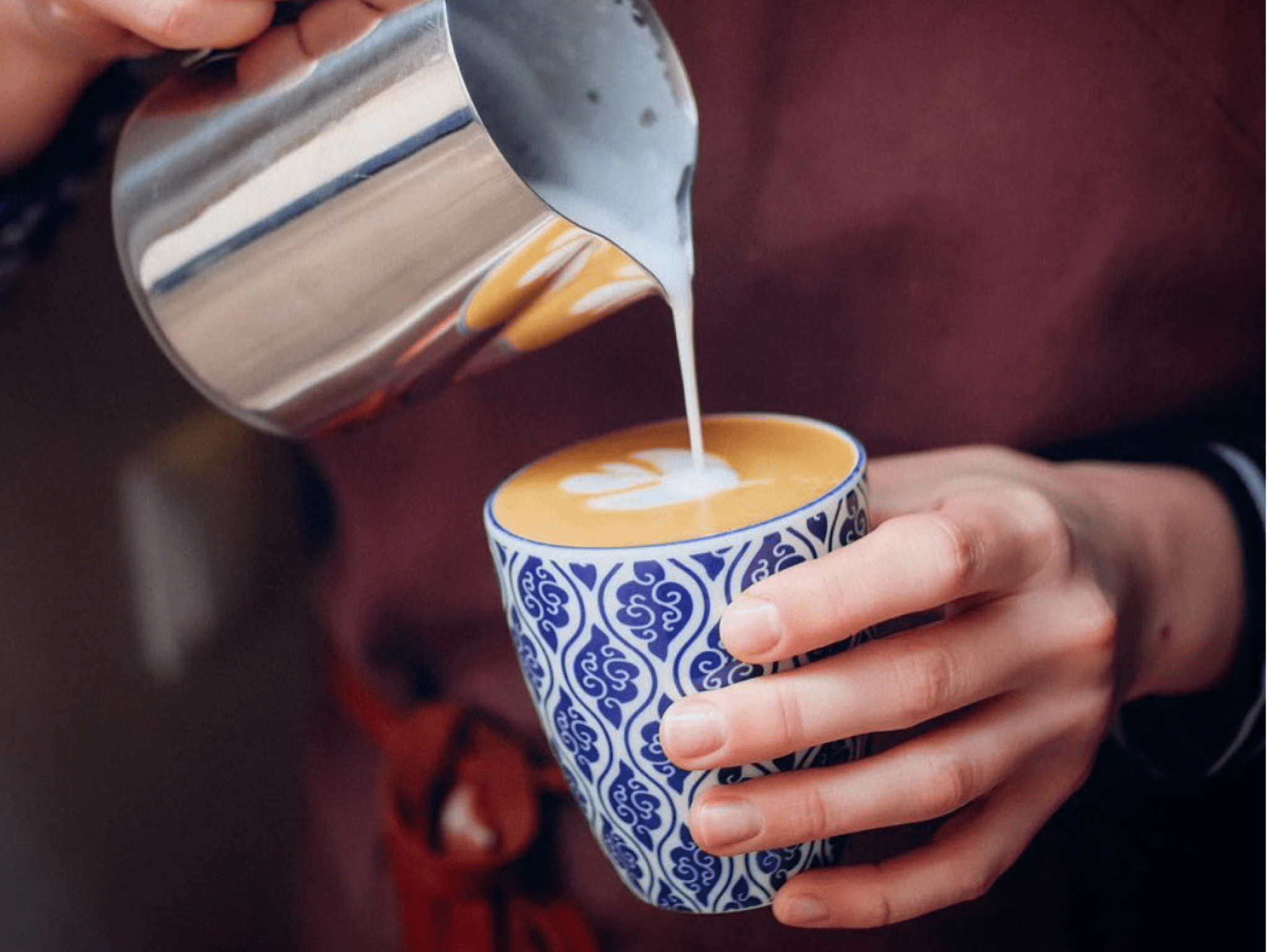 Проработка молока 3,2% для капучино в Школе кофе ТЧК